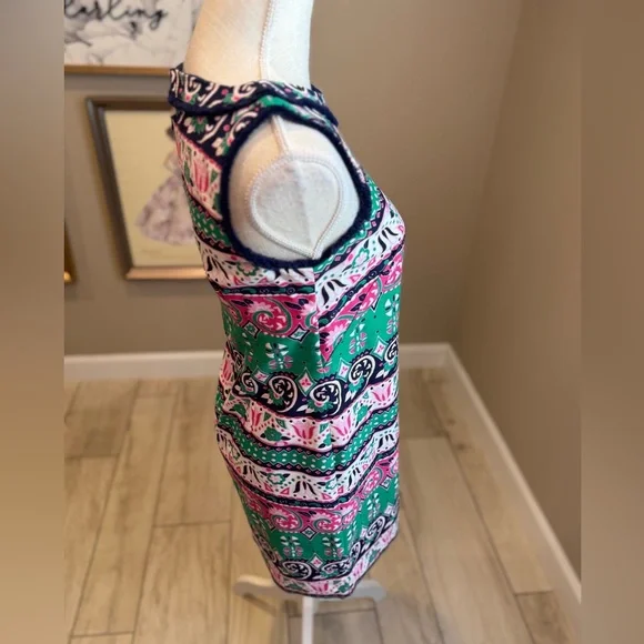 NWOT! TALBOTS Pink, White, and Green Floral Sleeveless Midi Dress - Picture 5 of 10